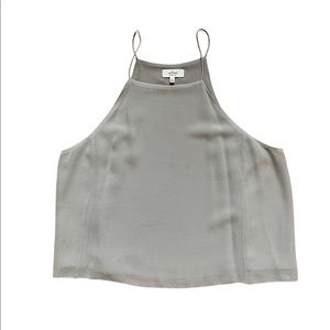 Aritzia Wilfred 100% silk spaghetti strap grey top